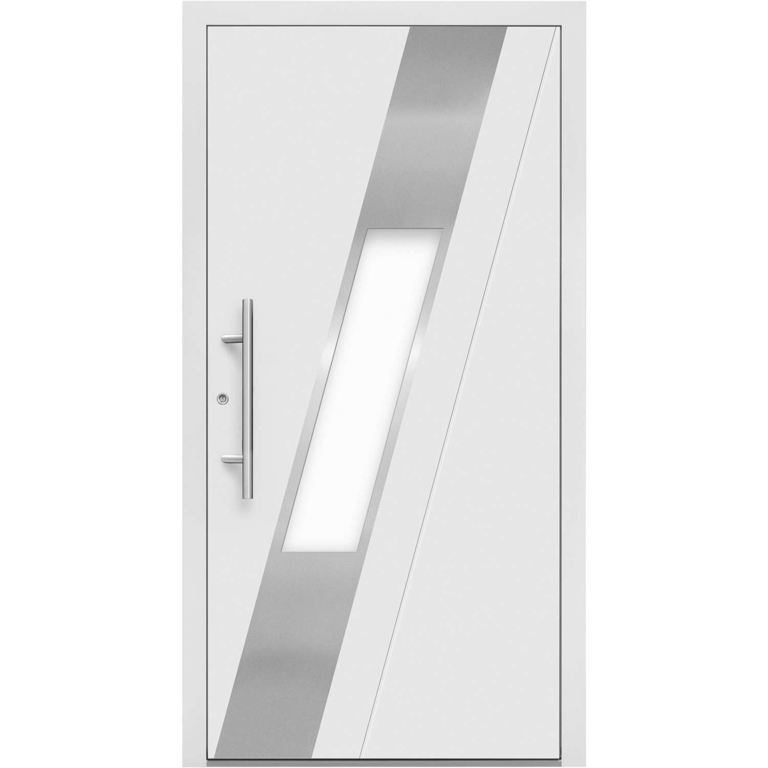 Aluminium-Haustür Moderno M540/B 110 cm x 210 cm Weiß Anschlag Links günstig online kaufen