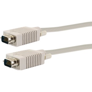 Graues Schwaiger VGA-Kabel für Monitor, zur Verbindung von Computer und Bildschirm.