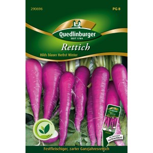 Samenpackung Quedlinburger Blauer Rettich 'Hilds blauer Herbst Winter'.