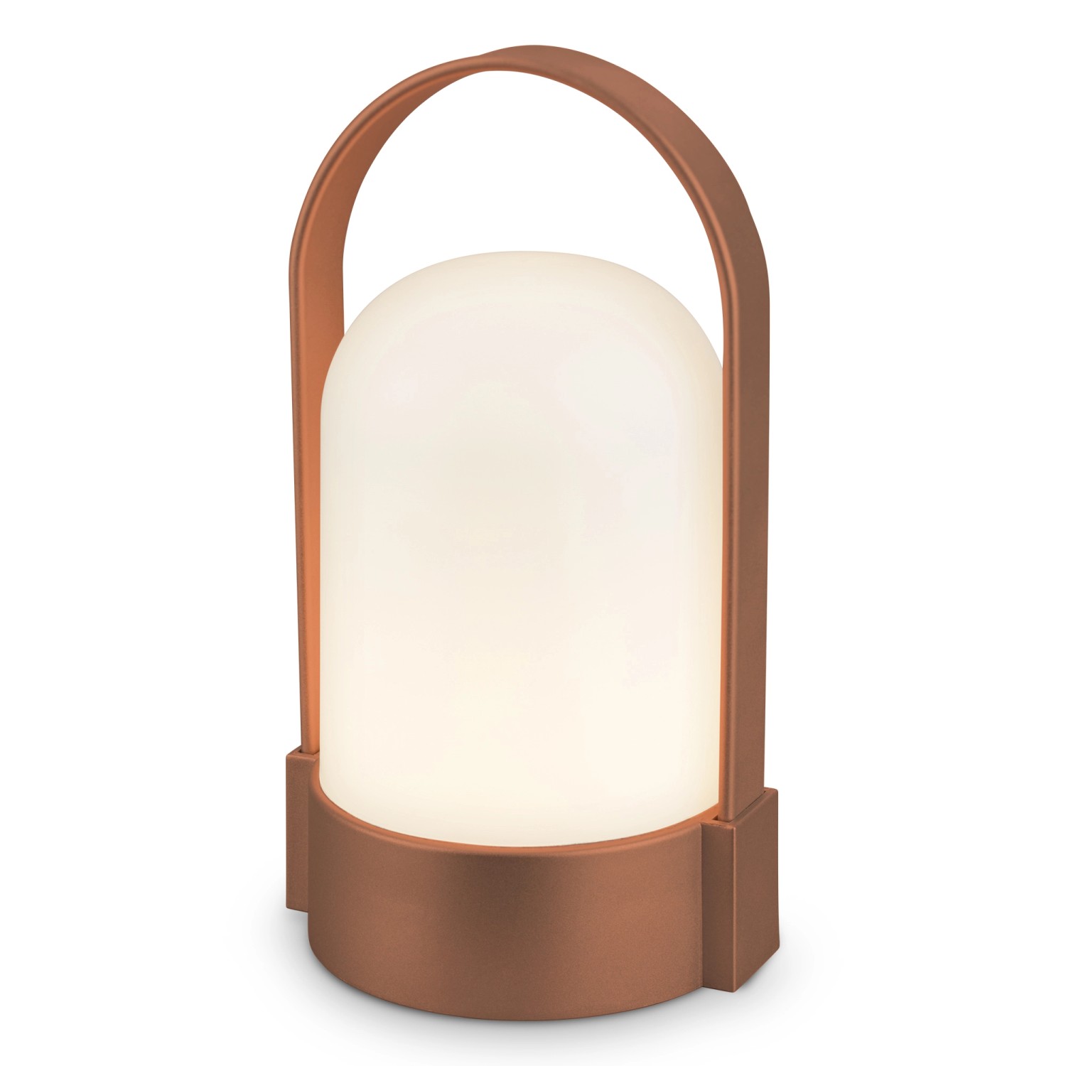 Brilo Akku-LED-Tischleuchte Braun-Metallic Matt Ø 8,5 cm x 15,5 cm