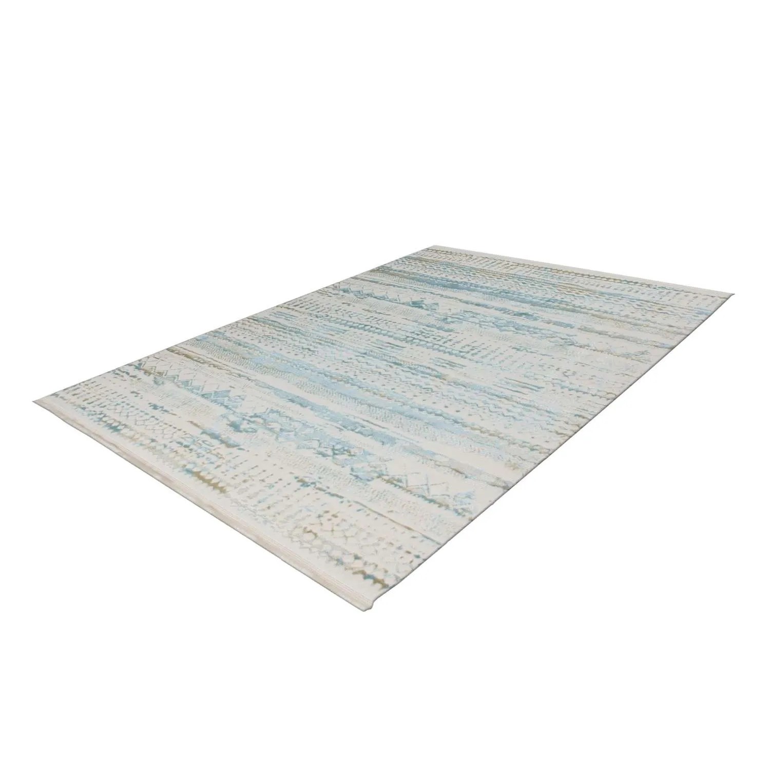 MeGusta Kurzflor Teppich Dolores, 80x150 cm, hellblau im modernen Vintage-Look.