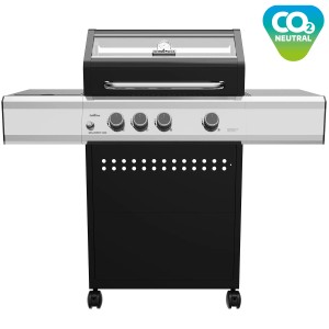 Grillfürst S330G Gasgrill mit 3 Brennern, Seitenkocher und Gusseisenrost.