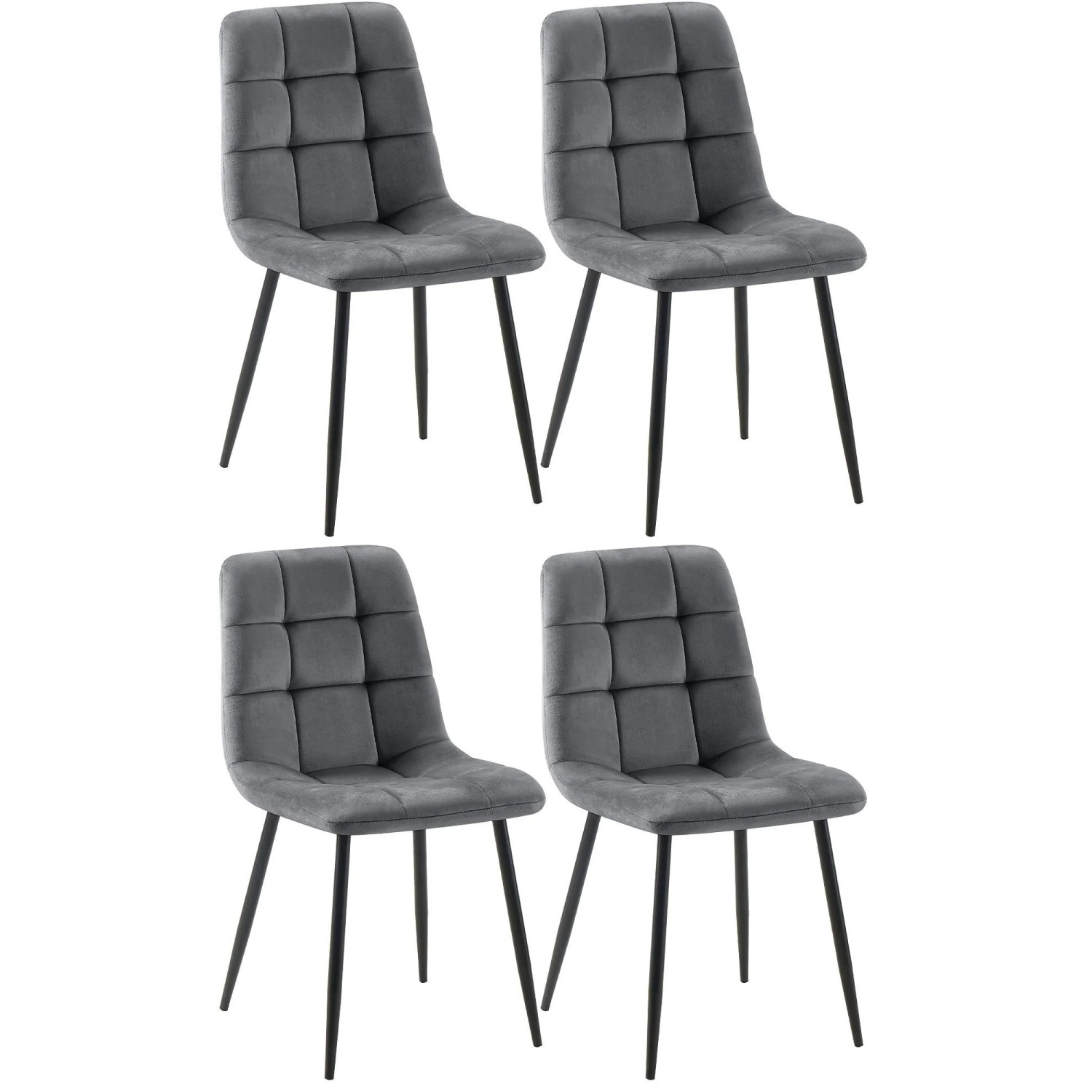 CLP 4er Set Esszimmerstühle Asti Dunkelgrau