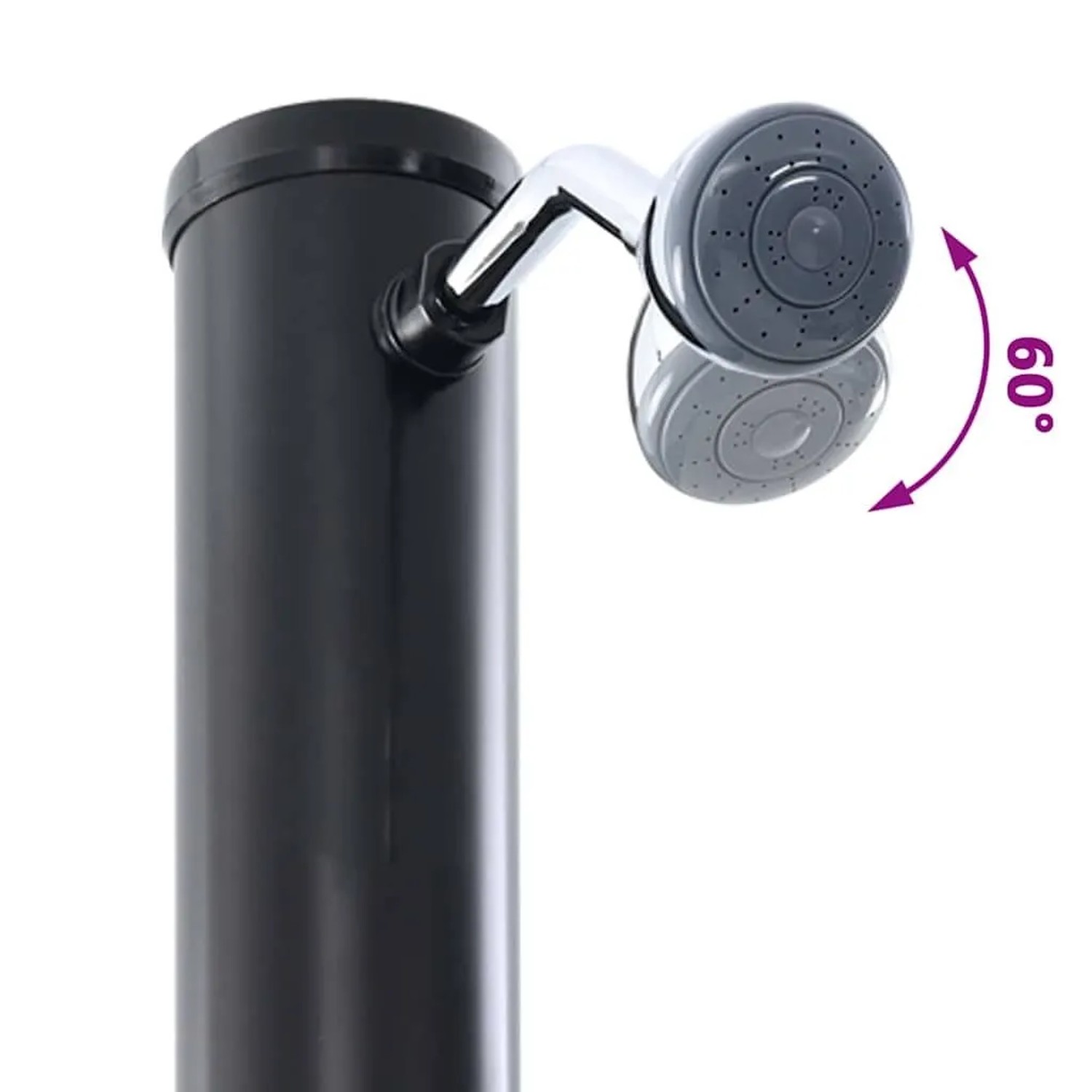 vidaXL Außen Solardusche Schwarz 217 cm PVC und Aluminium 42003408_10