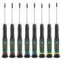 Bosch Präzisionsschraubendreher Set, 8-teilig, verschiedene Größen und Köpfe.