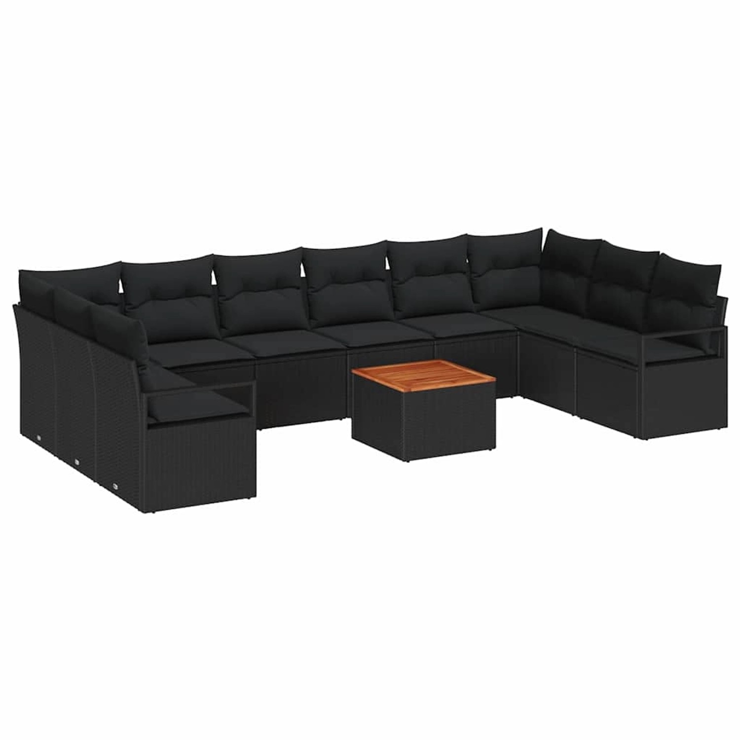vidaXL Garten Sofaset 11-Tlg Schwarz Poly Rattan 3356427 günstig online kaufen