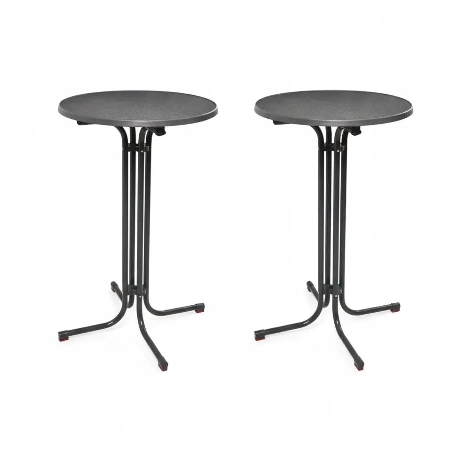 Beautissu Bellini Stehtisch Ø80xH110cm Grau 2tlg