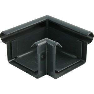 Marley Kastendachrinne Außenecke RG 70, anthrazitfarbener Kunststoff für 90°-Winkel.