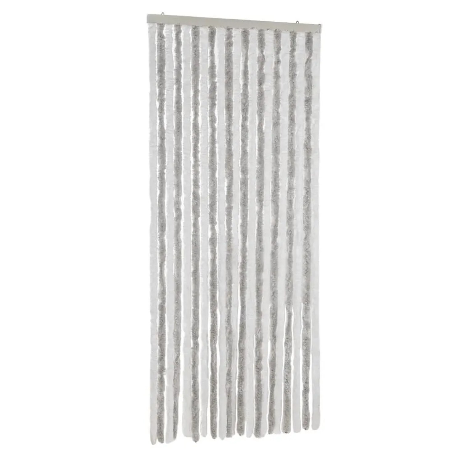 vidaXL Fliegenvorhang Hellgrau und Weiß 90x220 cm Chenille 377314