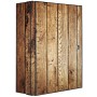 Abschließbarer Banjado XXL Medizinschrank in Anthrazit mit Holzmotiv (35x46x15cm).