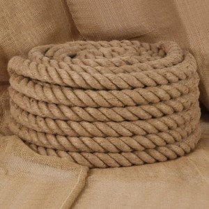 vidaXL Juteseil, 5 m lang, 60 mm stark, naturfarben, aufgerollt auf Jute. Perfekt für Basteln & Deko.