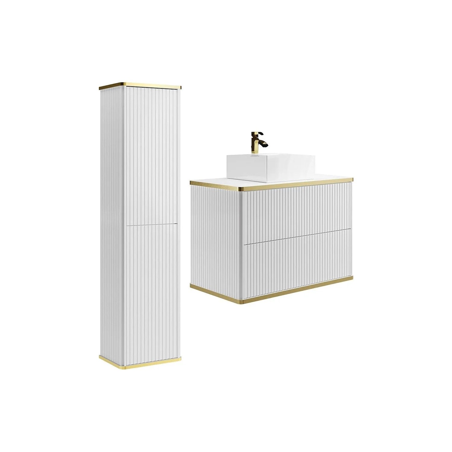 Vente-unique Badmöbel-Set Keliza Weiß 80 cm