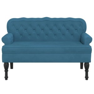 vidaXL Sitzbank mit Rückenlehne Blau 119,5x64,5x75 cm Samt 372164