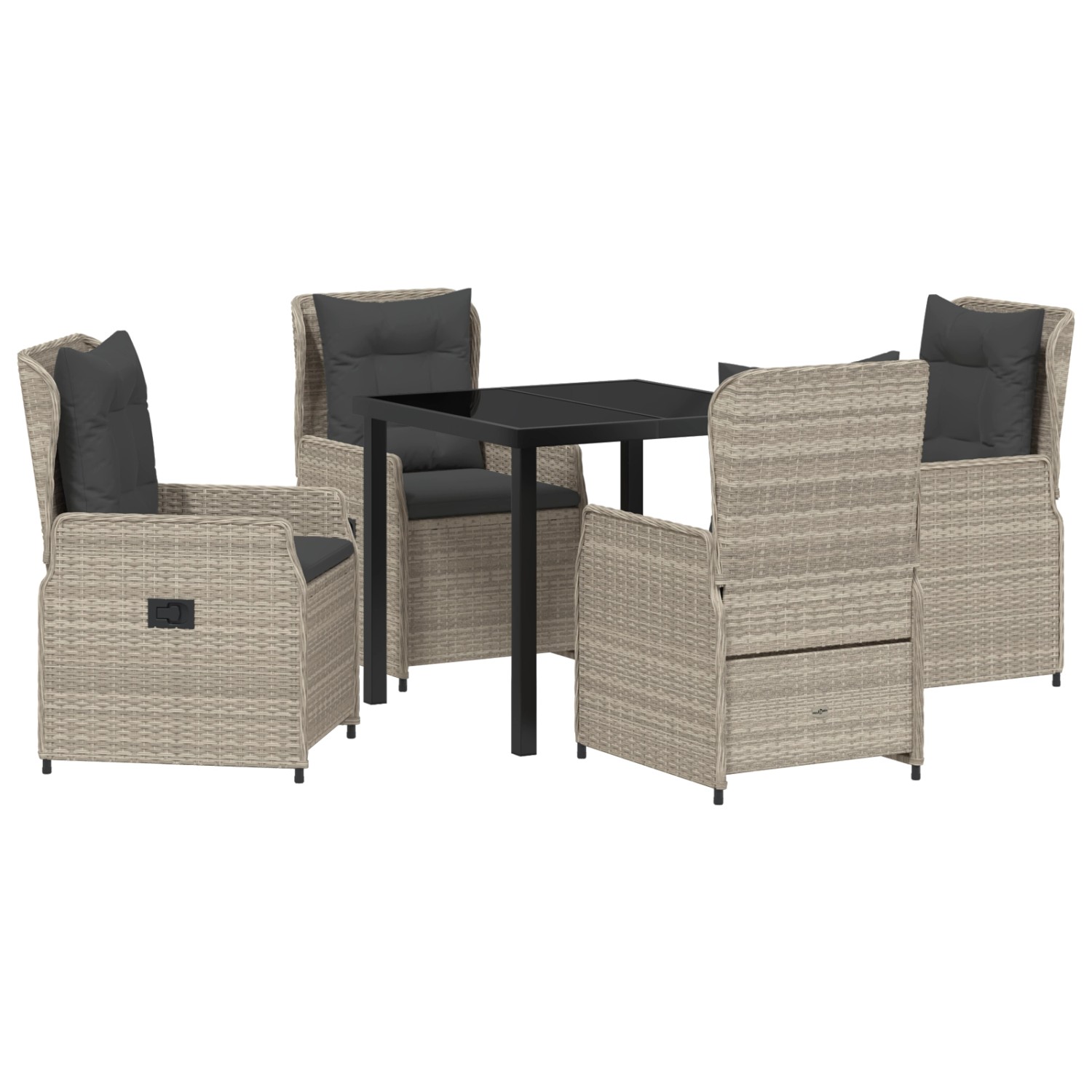 vidaXL Garten Essgruppe 5-Tlg Hellgrau Poly Rattan 3380975 günstig online kaufen