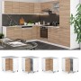 Vicco Eckunterschrank R-Line in Sonoma/Weiß mit Eiche Arbeitsplatte, Teil einer Küchenschrank-Kombination.