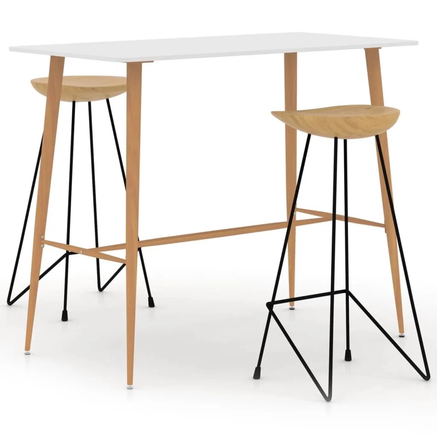 vidaXL 3 Tlg Bar-Set Weiß 3057836