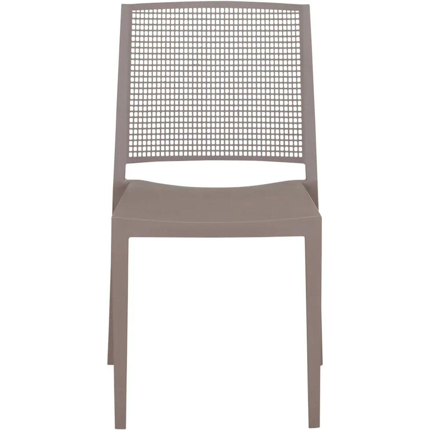 Siena Garden Stapelstuhl Square, taupe, 56x46x80cm. Gartenstuhl mit Rückenlehne im Gitterdesign.