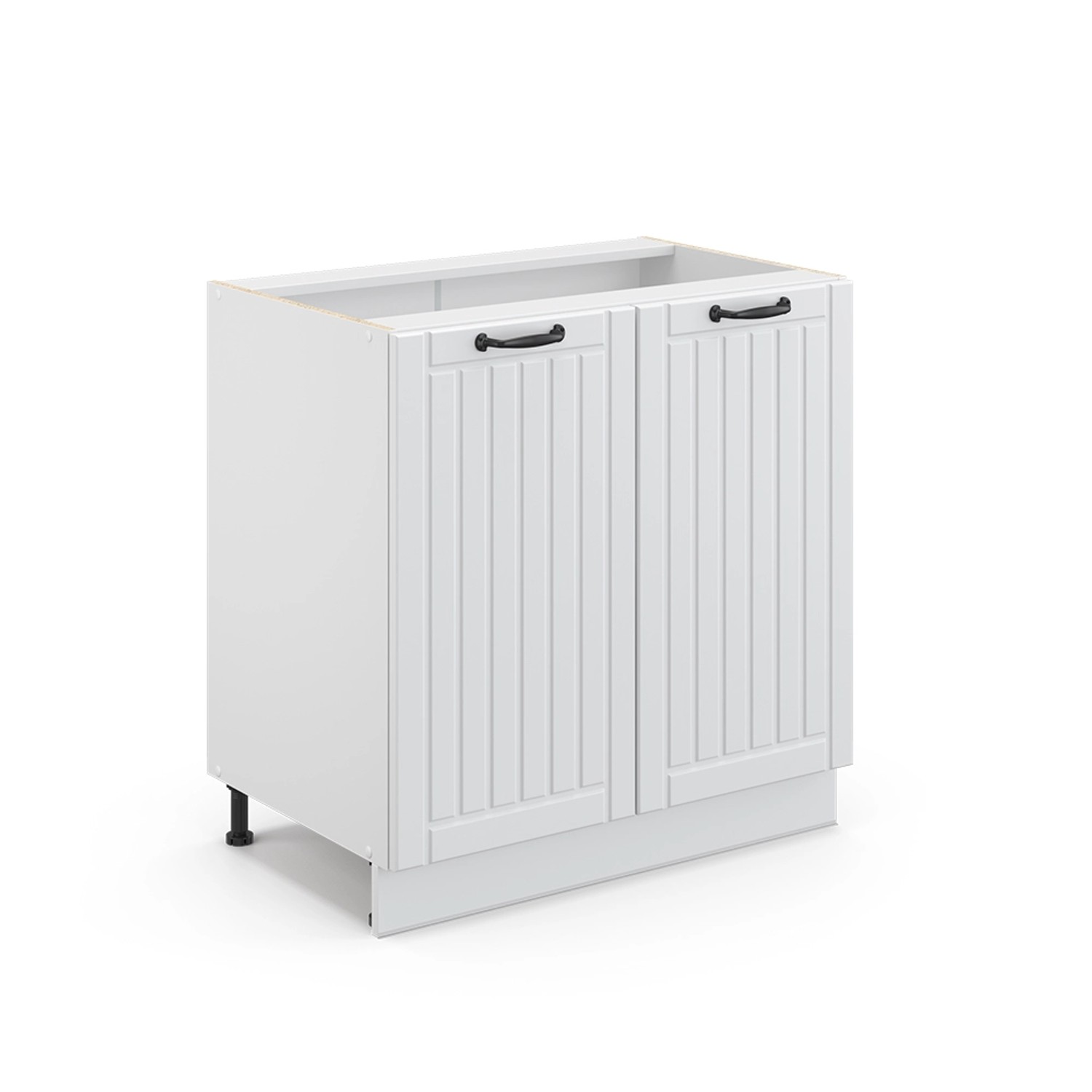 Vicco Midischrank Fame-Line Weiß Landhaus/Weiß 80 x 82 cm mit Regal ohne Arbeitsplatte