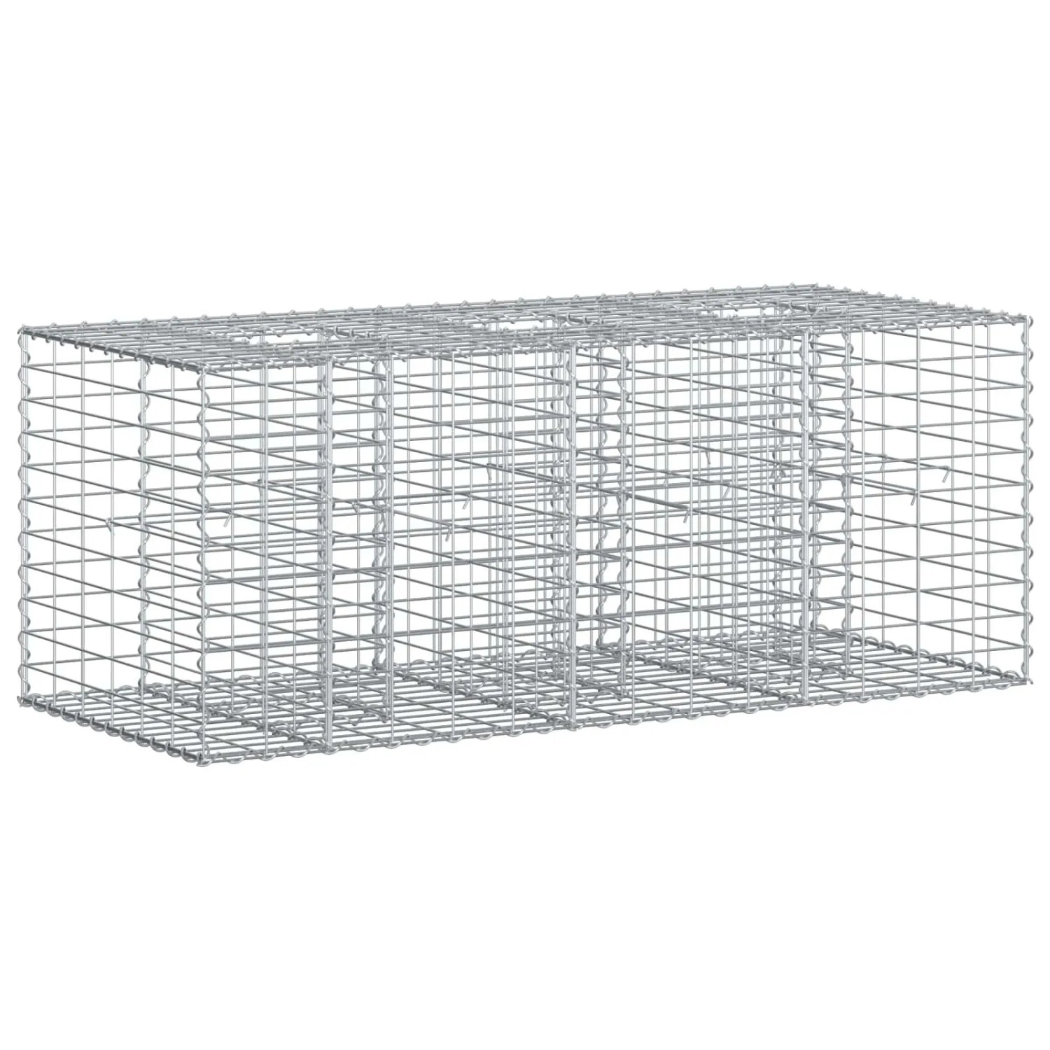 vidaXL Gabionen Hochbeet Silber 140 x 60 x 55 cm Verzinkter Stahl 42033322