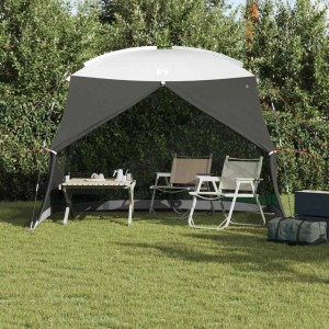 Graues vidaXL Zelt mit Dach, 320x320x218 cm, mit Tisch und Stühlen im Garten.
