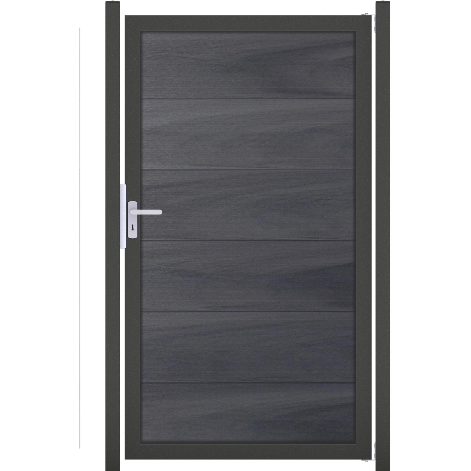 GroJaViento Zauntor Steingrau co-extrudiert 100x180 cm Rahmen: Anthrazit DB703