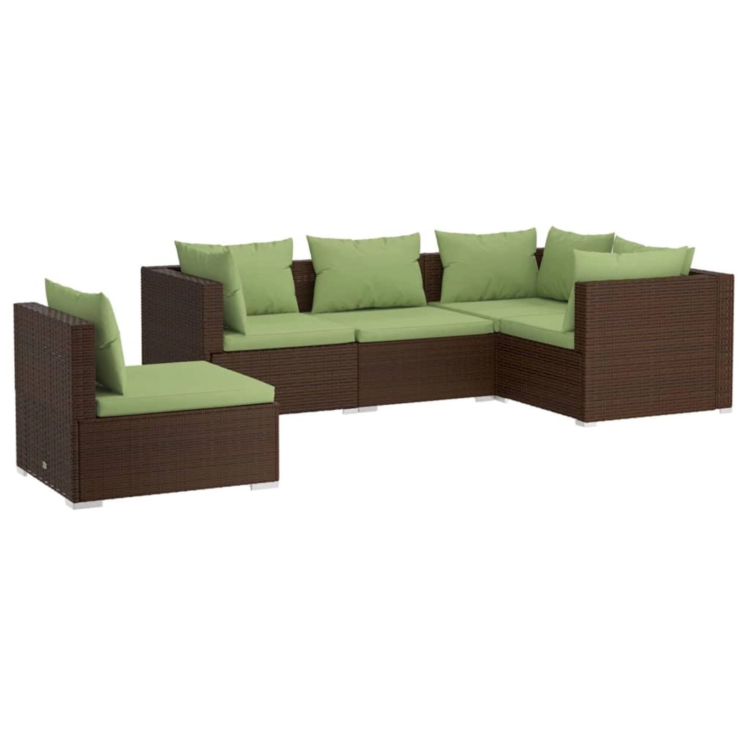 vidaXL 5-tlg Garten-Lounge-Set mit Kissen Poly Rattan Braun Modell 48 günstig online kaufen