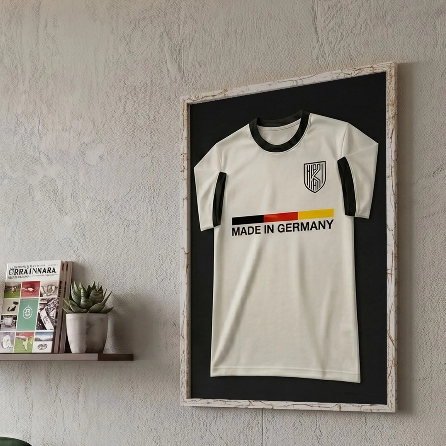 K-Möbel Echtholz Trikot Rahmen Silber 50x70 cm für Kindertrikots & Fan Shirts