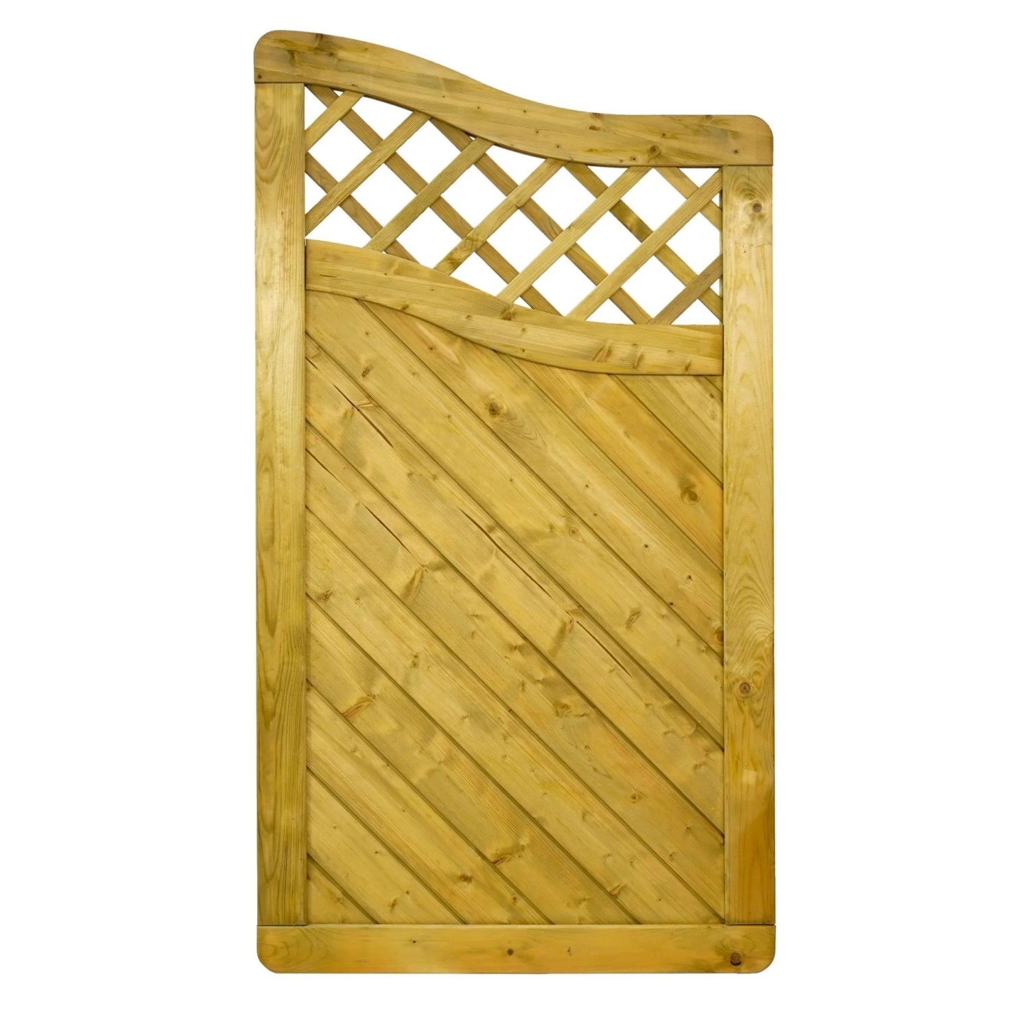 GartenLand Massivzaun INNSBRUCK MASSIV mit Bogen mit Rankgitter 90x165/150 cm Holzzaun Fichte PEFC KDI Grün Massiver Rah...