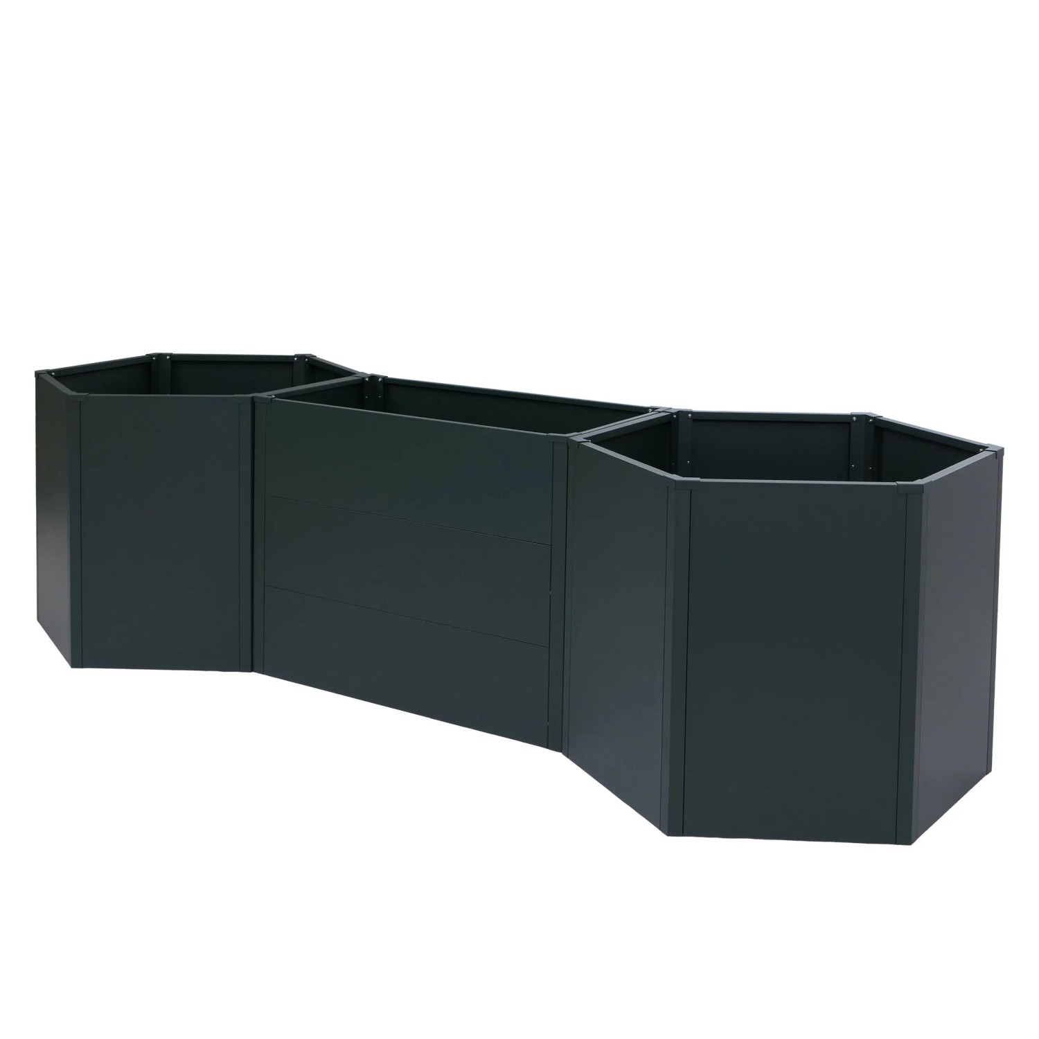 MCW 3er-Set Hochbeet P64 Stahl 77x286x88cm Grün