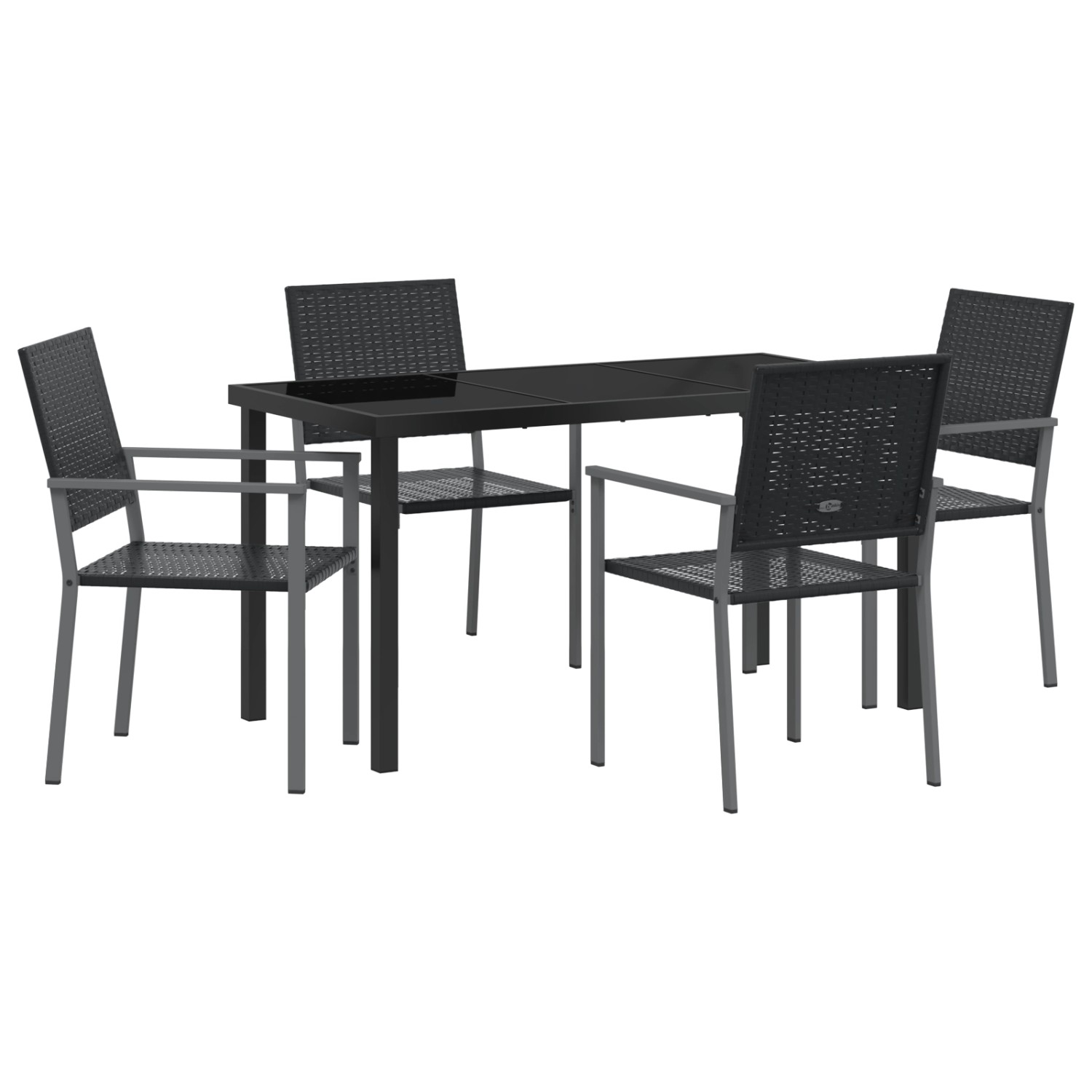 vidaXL Garten Essgruppe 5-Tlg Schwarz Poly Rattan 3379081 günstig online kaufen