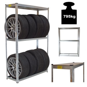 TRUTZHOLM Reifenregal für 8 Räder, 180x120x40 cm, max. 795 kg Traglast.