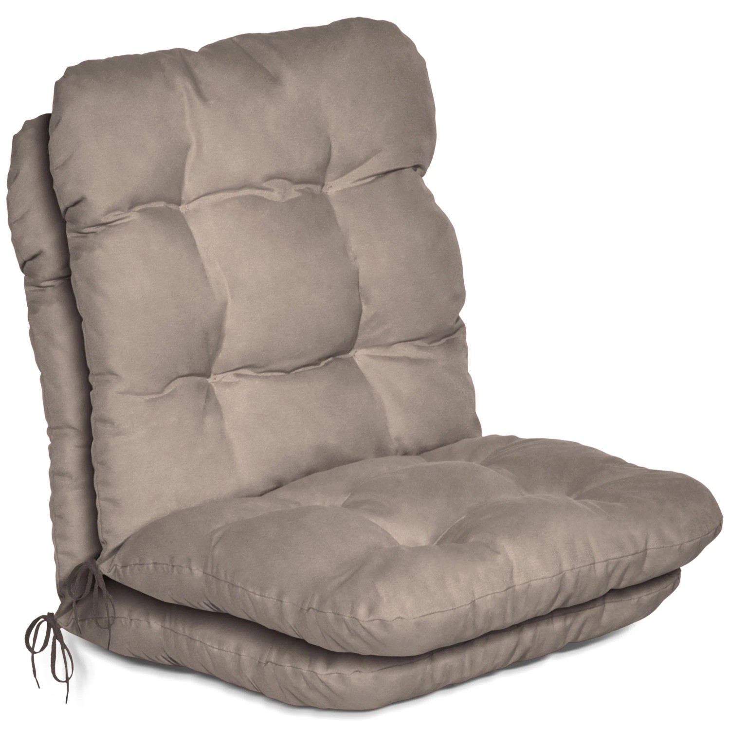 Beautissu 2er Set Niedriglehner Auflagen Set Flair NL 100x50x8cm Taupe