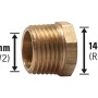 Messing Gewinde-Reduzierstück, 14,9 mm auf 21 mm, für Sanitär und Heizung.