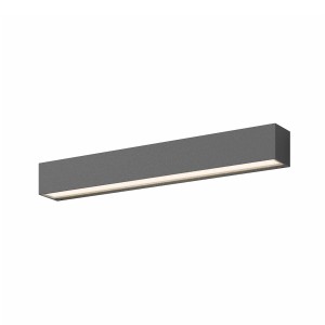 Moderne, schwarze LED Außenwandleuchte Lengo von Lucande aus Aluminium, 50 cm breit.