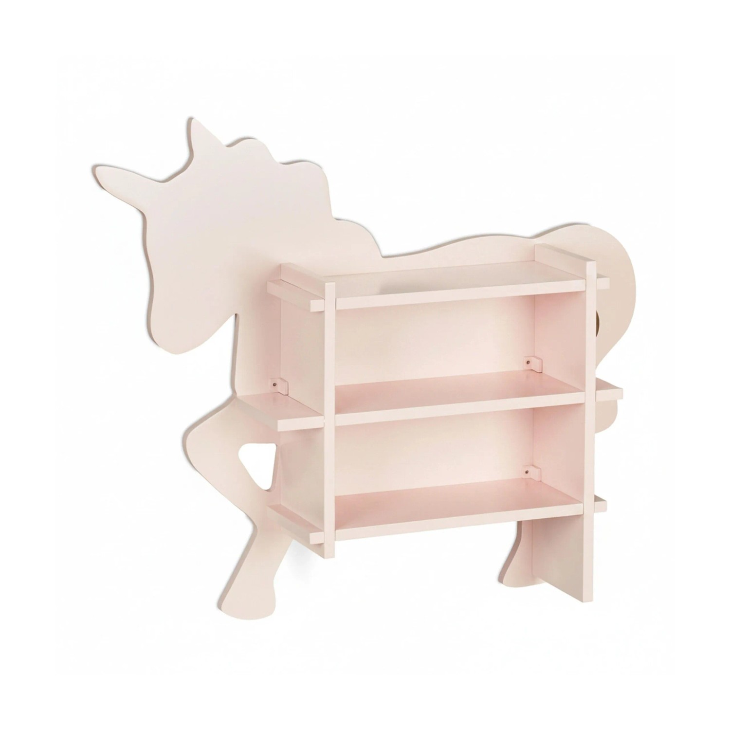 Relaxdays Kinderregal Einhorn MDF Rosa Wandmontage 54,5 cm x 66 cm x 13 cm 3,3 kg