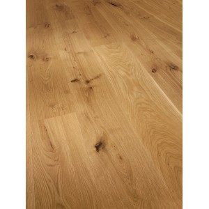 Parkettmuster Basic Rustikal Eiche Landhausdiele, Detailansicht der Holzstruktur mit Astlöchern.