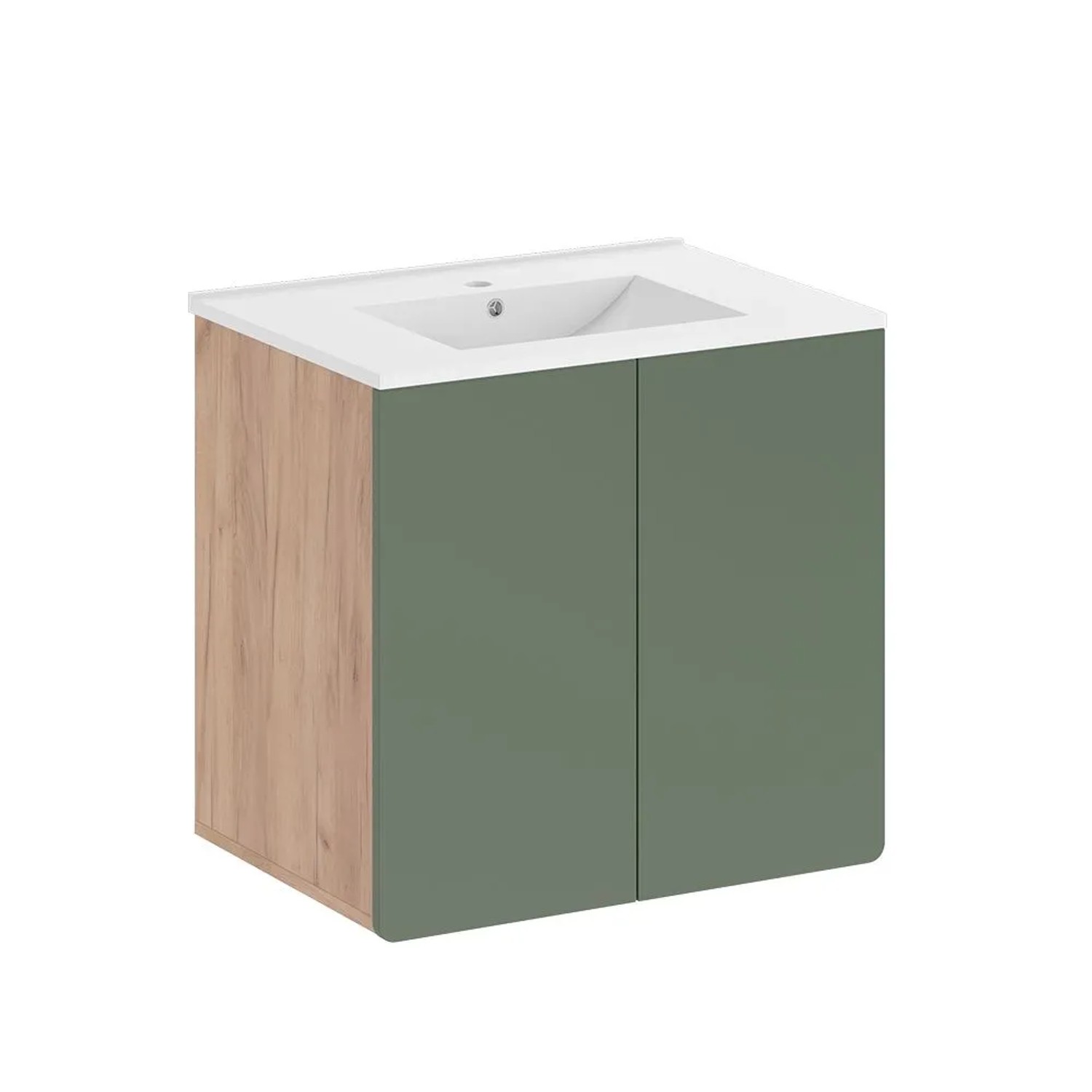 Vicco Waschbeckenunterschrank Izan Goldkraft Eiche/Grün 60 x 57 2-teilig