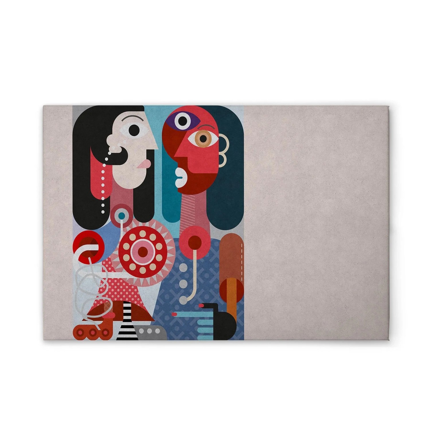 Tadessi Leinwandbild - M1-No.50907 - Bunt Pop Art Abstrakt - 60 x 40 cm - Hochformat