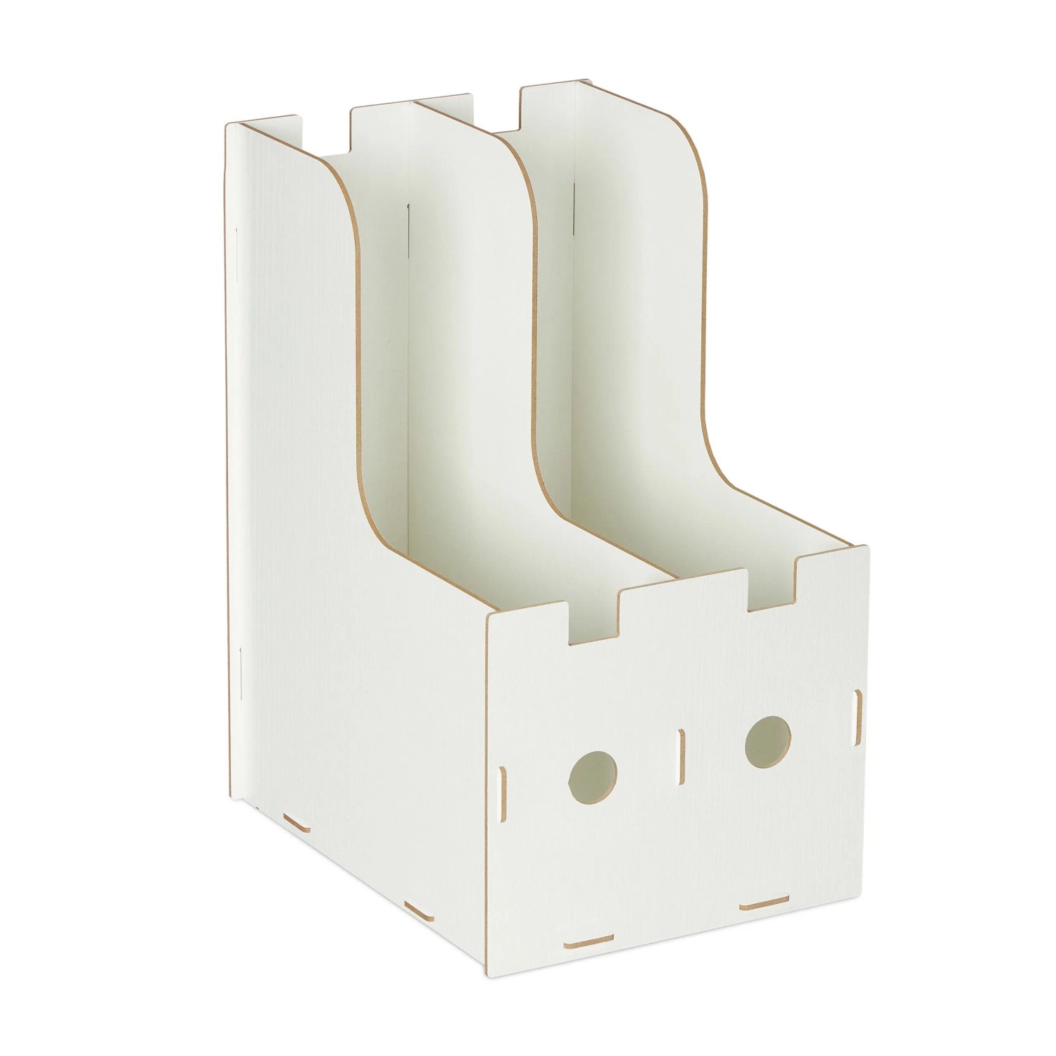 Relaxdays Stehsammler MDF Weiß 2 Fächer für DIN A4 32 x 18,5 x 24 cm 0,7 kg