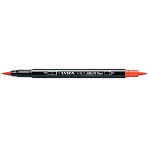 LYRA Aqua Brush Duo Stift, orange, mit Pinsel- und feiner Spitze für präzises Zeichnen.