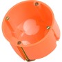 Orangefarbene Hohlwanddose 47 mm mit Membran für Schalter und Steckdosen.