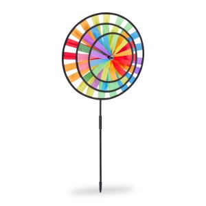 Relaxdays Windrad Kunststoff Bunt Zusammensteckbar 73,5 cm x 35,5 cm x 15 cm
