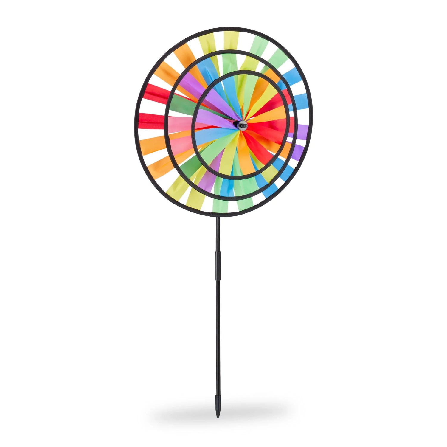 Relaxdays Windrad Kunststoff Bunt Zusammensteckbar 73,5 cm x 35,5 cm x 15 cm