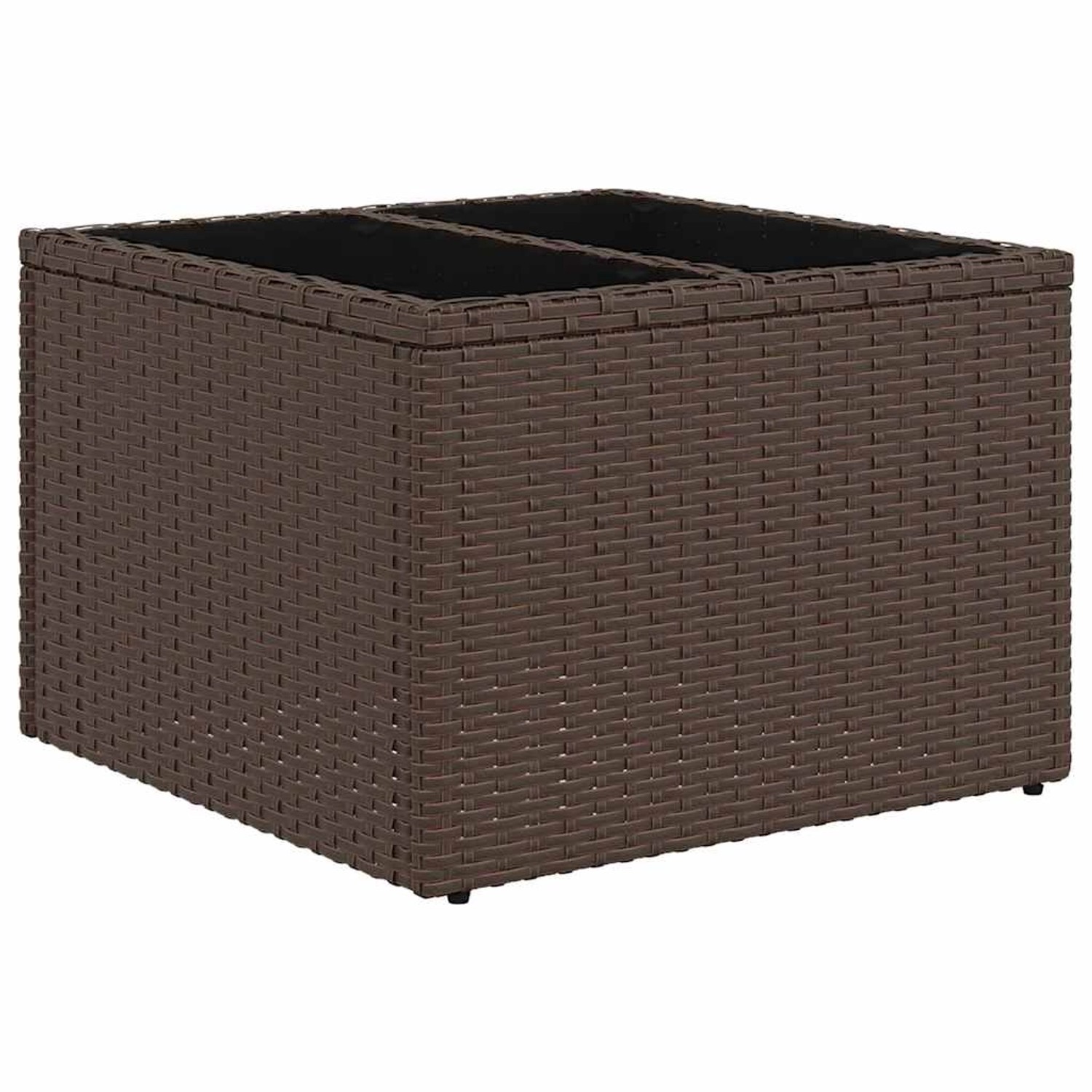 Brauner vidaXL Gartenmöbel-Hocker aus Polyrattan, Teil eines Sofa-Sets.