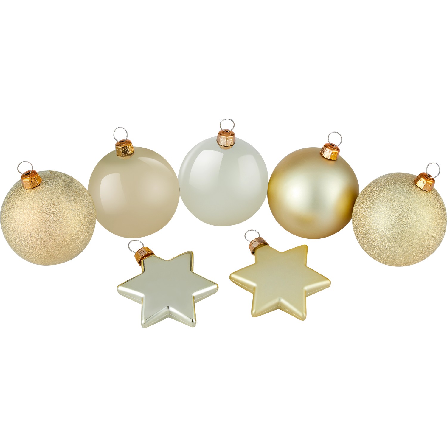 Weihnachtskugel-Set Sterne 50-teilig Gold