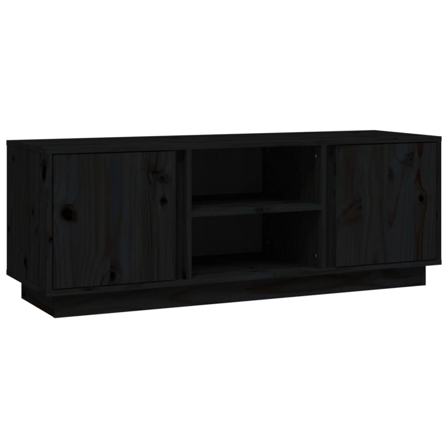 Vidaxl Tv-schrank Schwarz 110x35x40,5 Cm Massivholz Kiefer günstig online kaufen
