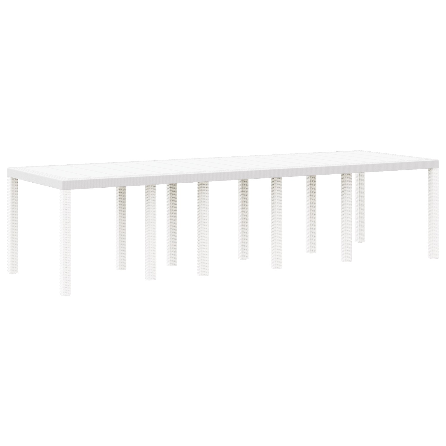 vidaXL Gartentisch Weiß 300x100x73 cm Poly Rattan 3378522 günstig online kaufen
