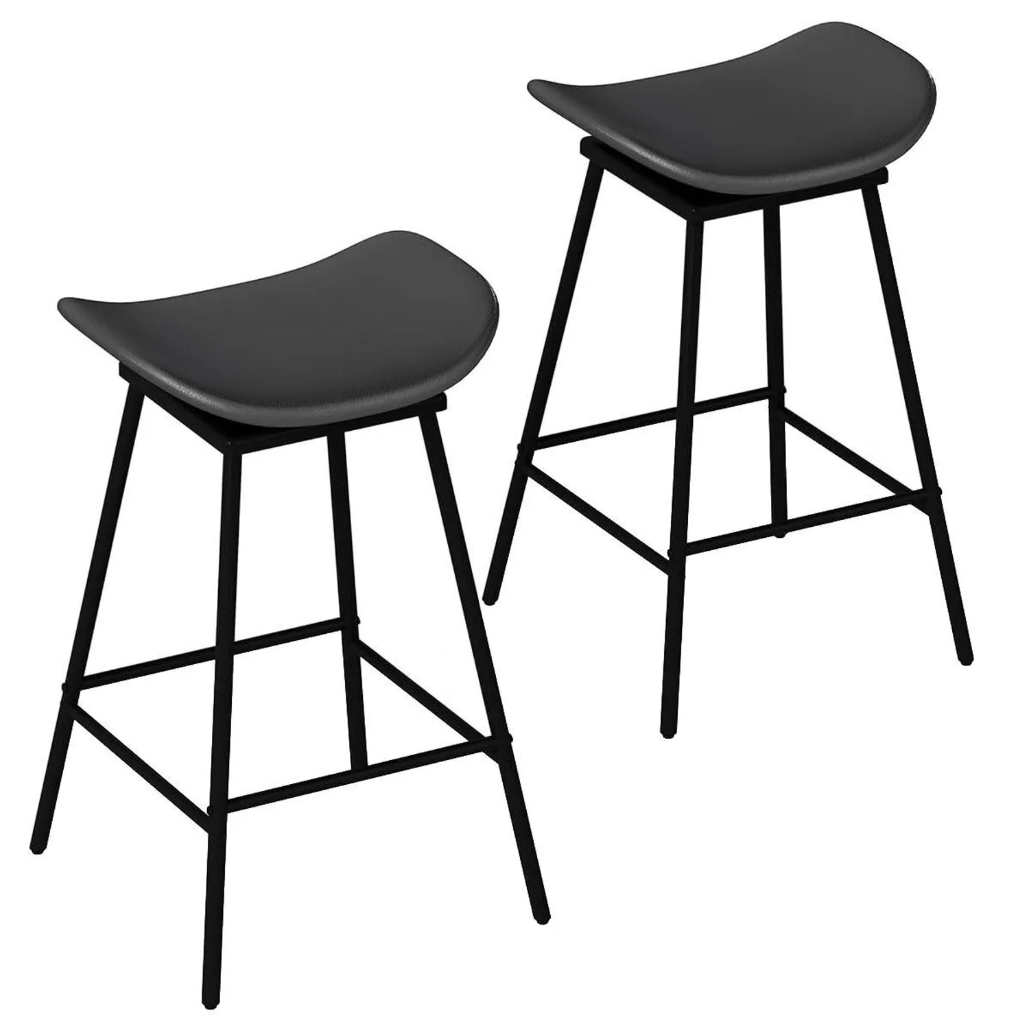 Costway Barhocker 2er Set 360° Drehbar 71,5 cm Holz Schwarz günstig online kaufen