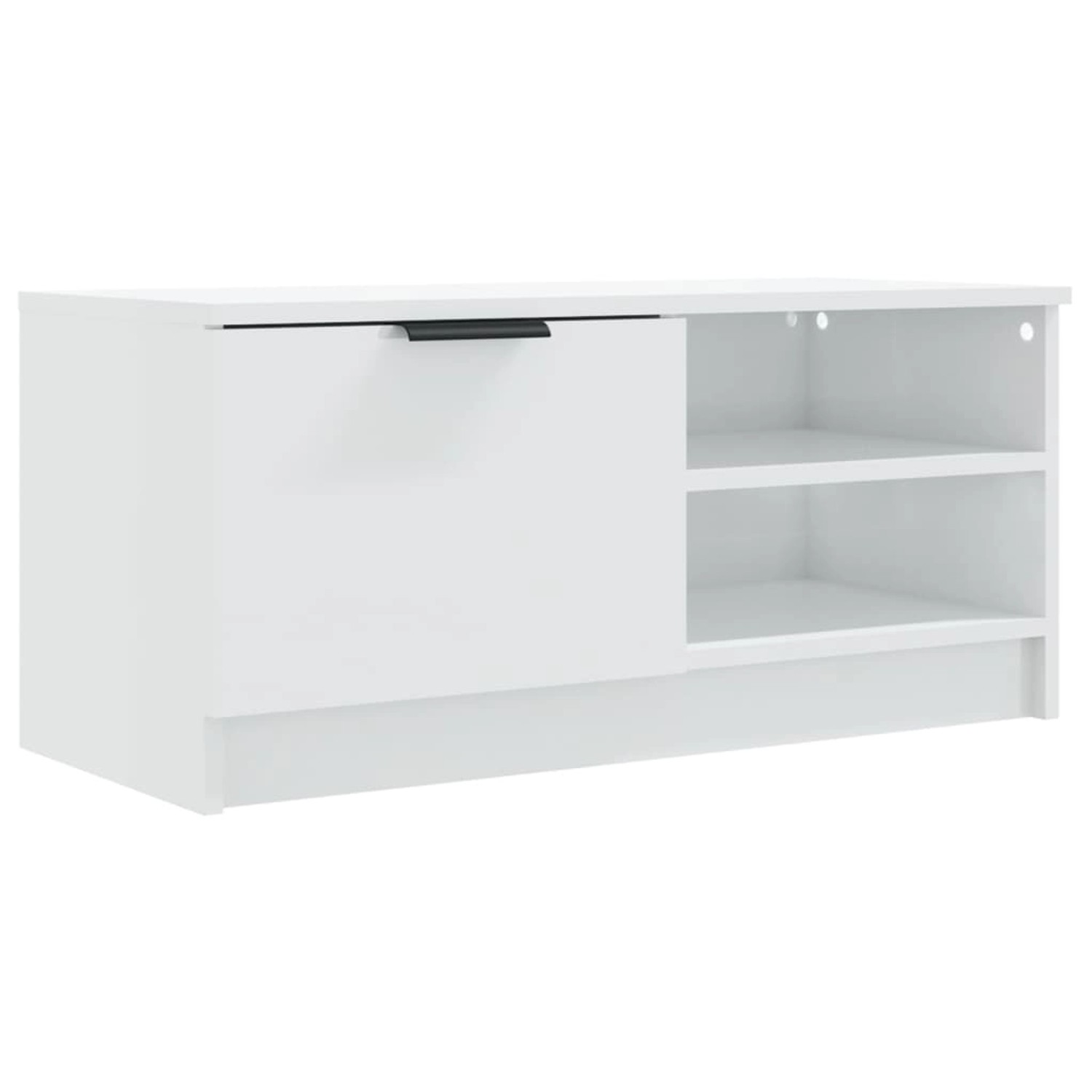 vidaXL TV-Schrank Hochglanz-Weiß 80x35x36,5 cm Holzwerkstoff 811478