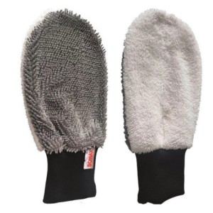 Sonax Waschhandschuh Duo, grau-weiß, für schonende Autopflege und Reinigung.
